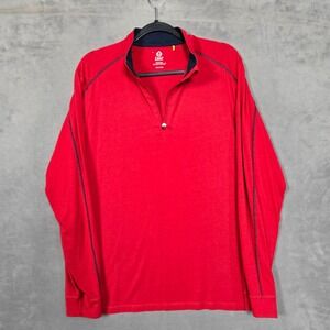 Tasc Bamboo shirt 1/4 Zip Pullover Mens Large Red Performance‎